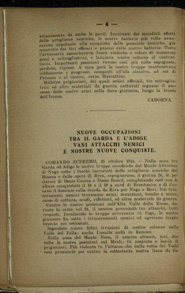 Il diario della nostra guerra : bollettini ufficiali dell'esercito e della marina